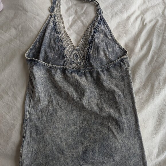 Boho gray halter top - Picture 2 of 3